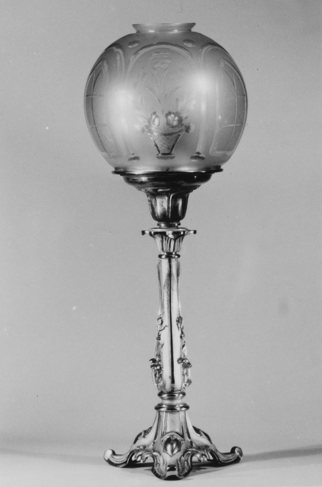 An Astral lamp, mid-19th century, the kind of oil lamp the Rochester and Argand burners were built to improve on