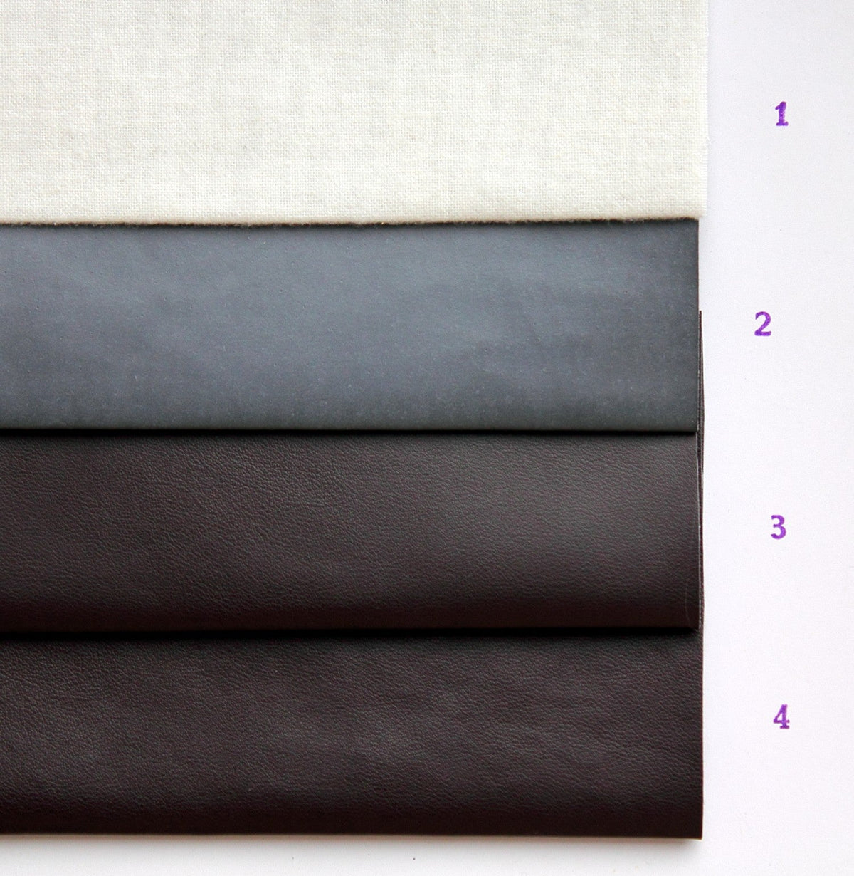 A sheet of synthetic coated-fabric faux leather, shown for illustration