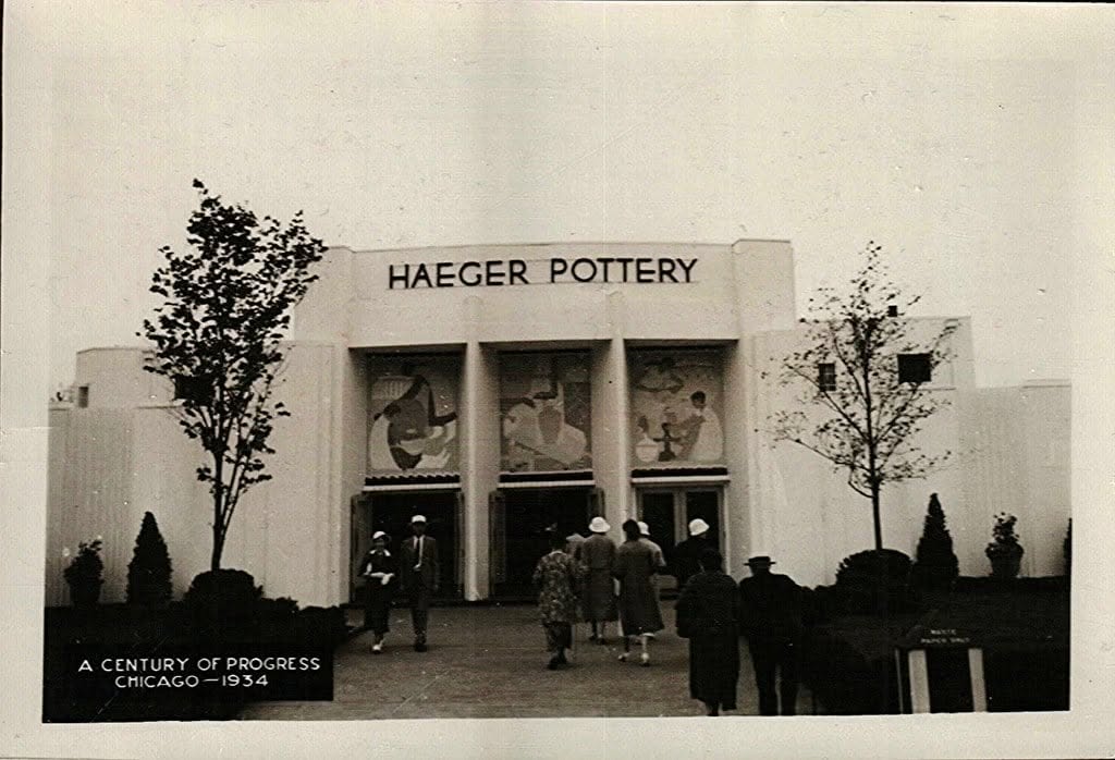 The Haeger Pottery building at A Century of Progress, Chicago, 1934