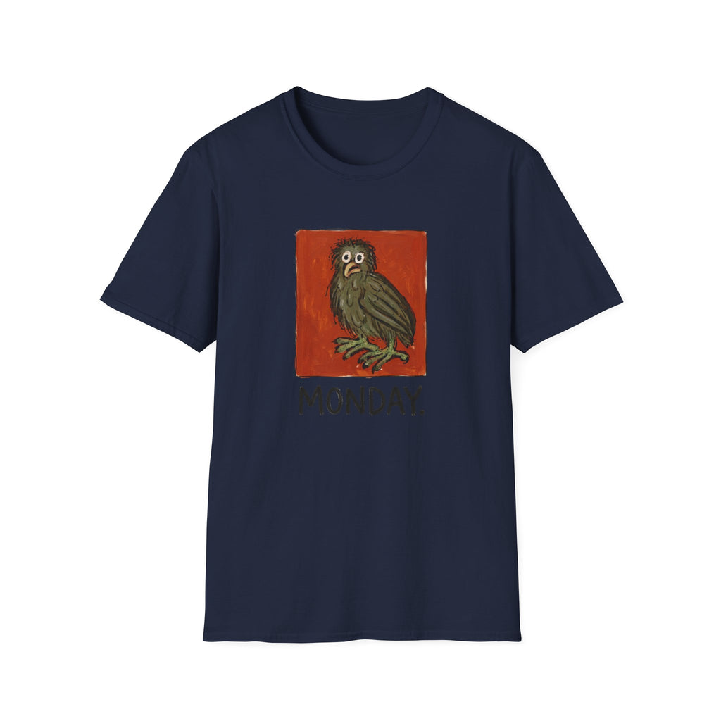 Monday Owl T‑Shirt – Funny Moody Bird Graphic Tee