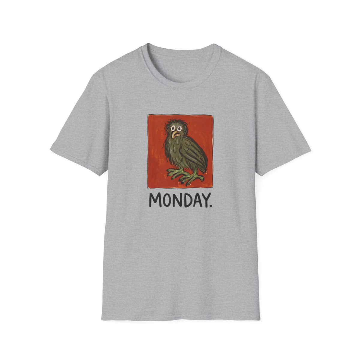 Monday Owl T‑Shirt – Funny Moody Bird Graphic Tee