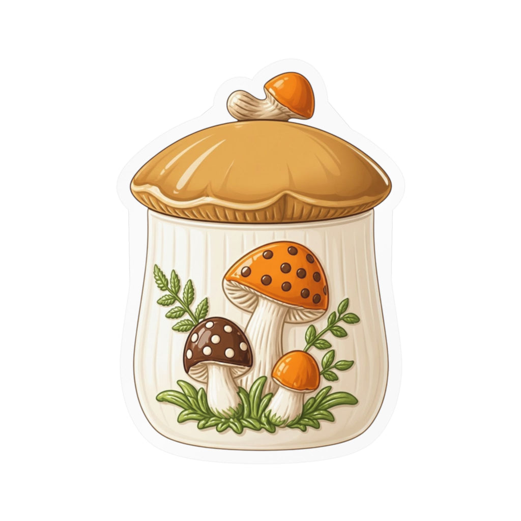 Mushroom Jar Vinyl Sticker — Kiss-Cut Mushroom Decal for Laptops, Water Bottles & Windows