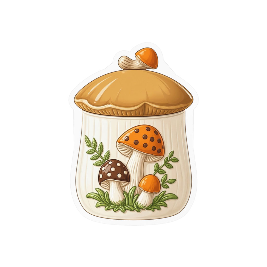 Mushroom Jar Vinyl Sticker — Kiss-Cut Mushroom Decal for Laptops, Water Bottles & Windows