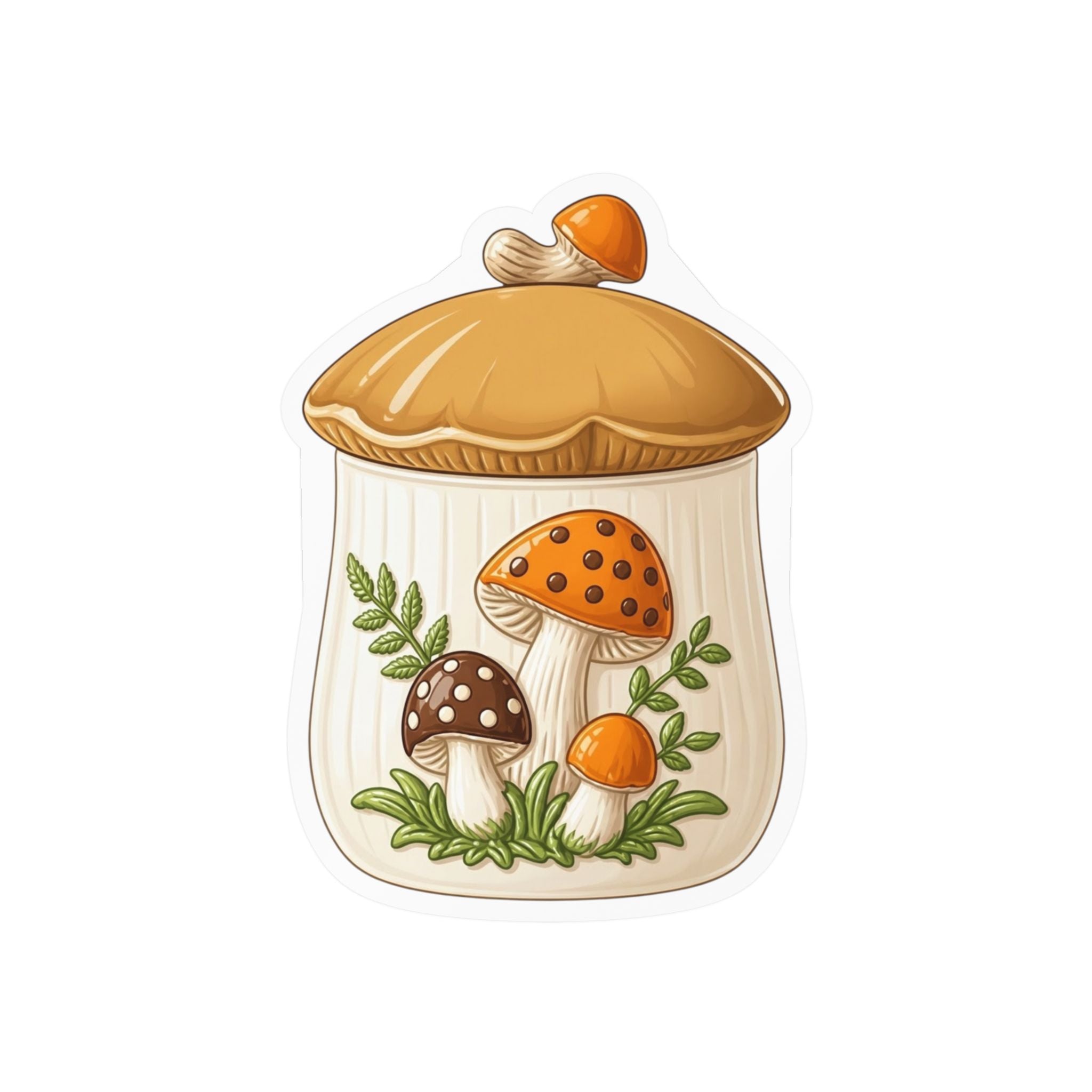 Mushroom Jar Vinyl Sticker — Kiss-Cut Mushroom Decal for Laptops, Water Bottles & Windows