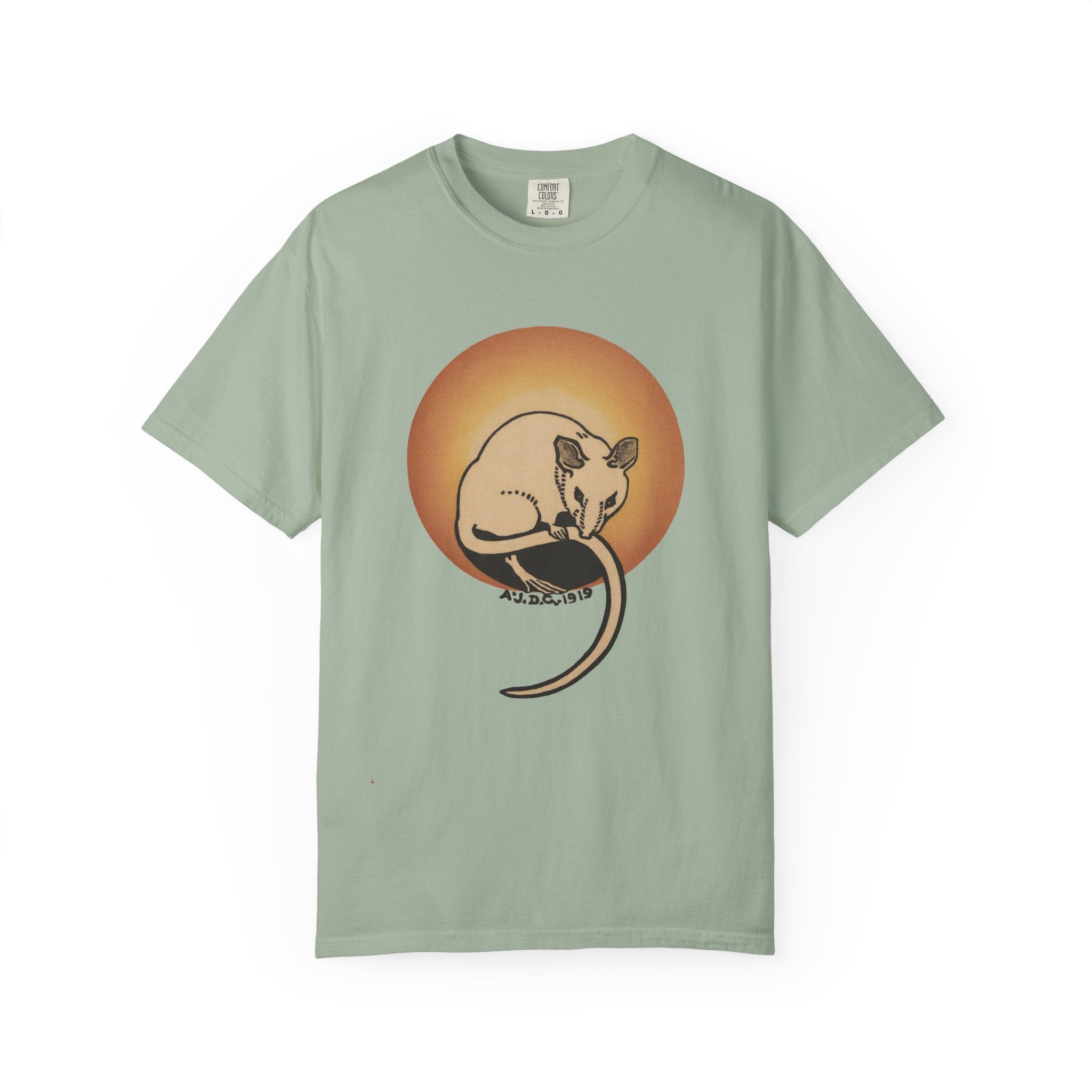 Sleeping Rat Graphic T-Shirt — Vintage Sunset Rodent Tee