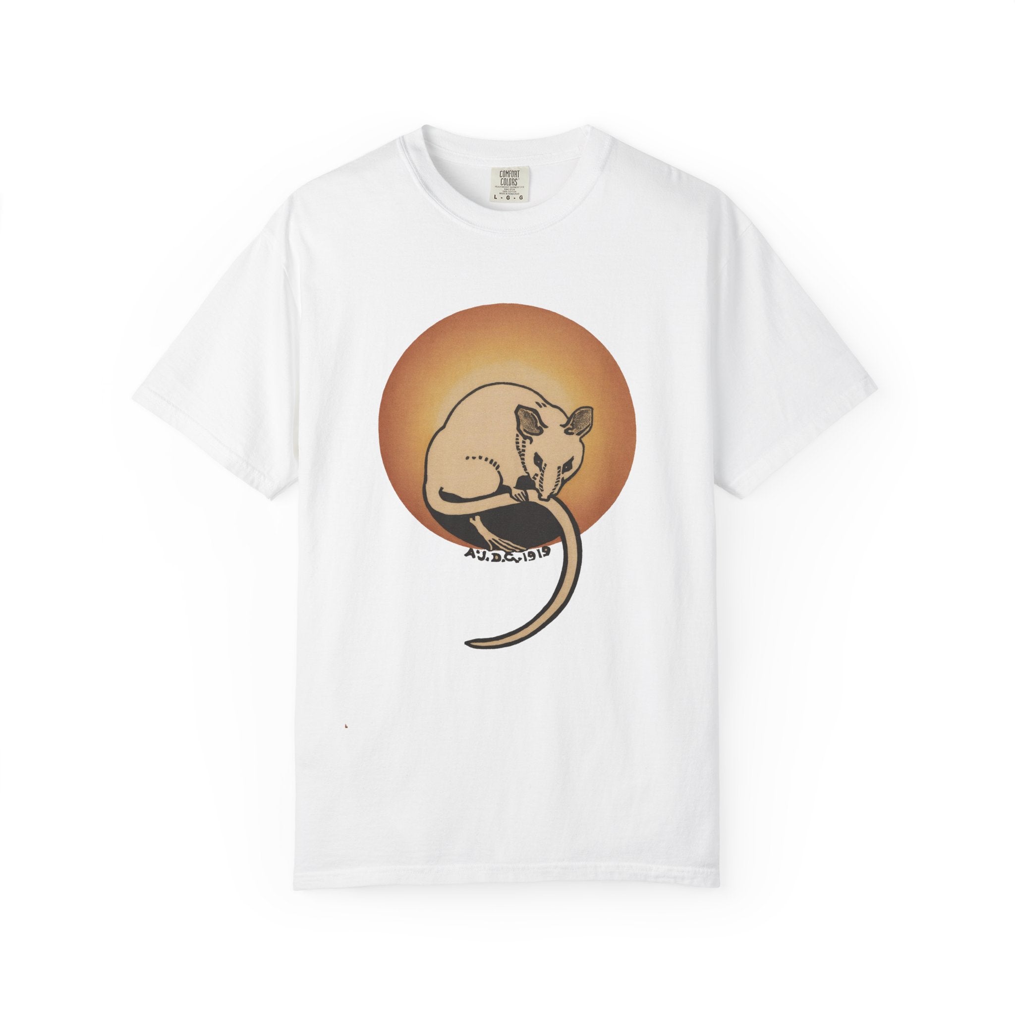 Sleeping Rat Graphic T-Shirt — Vintage Sunset Rodent Tee