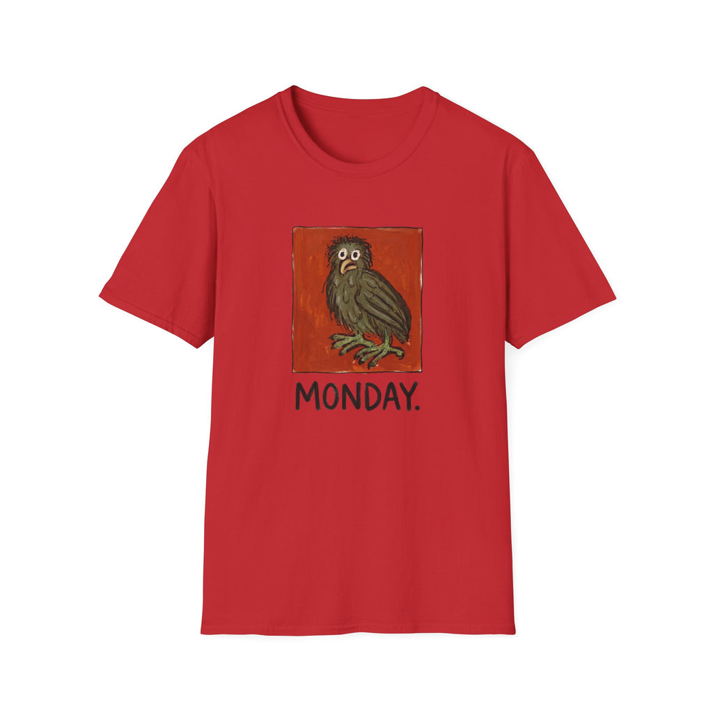 Monday Owl T‑Shirt – Funny Moody Bird Graphic Tee