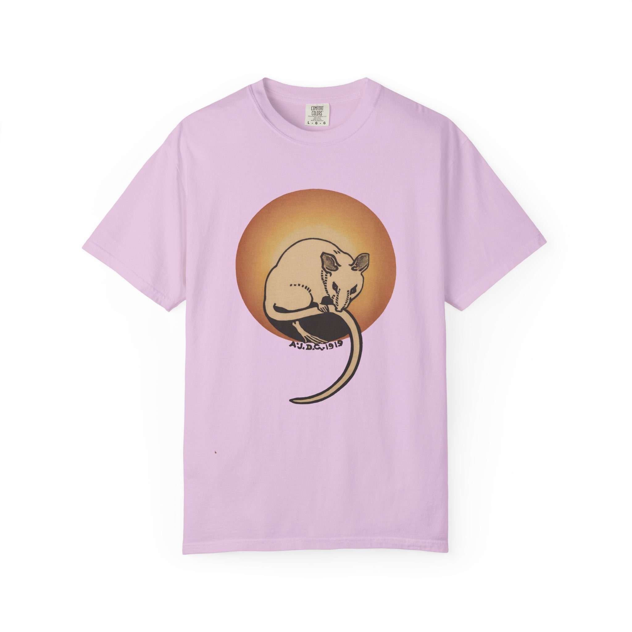 Sleeping Rat Graphic T-Shirt — Vintage Sunset Rodent Tee