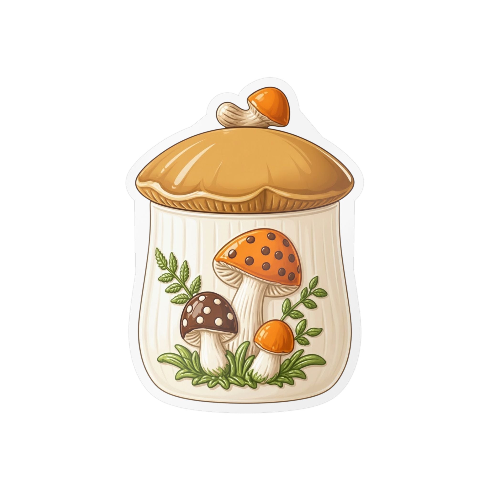 Mushroom Jar Vinyl Sticker — Kiss-Cut Mushroom Decal for Laptops, Water Bottles & Windows