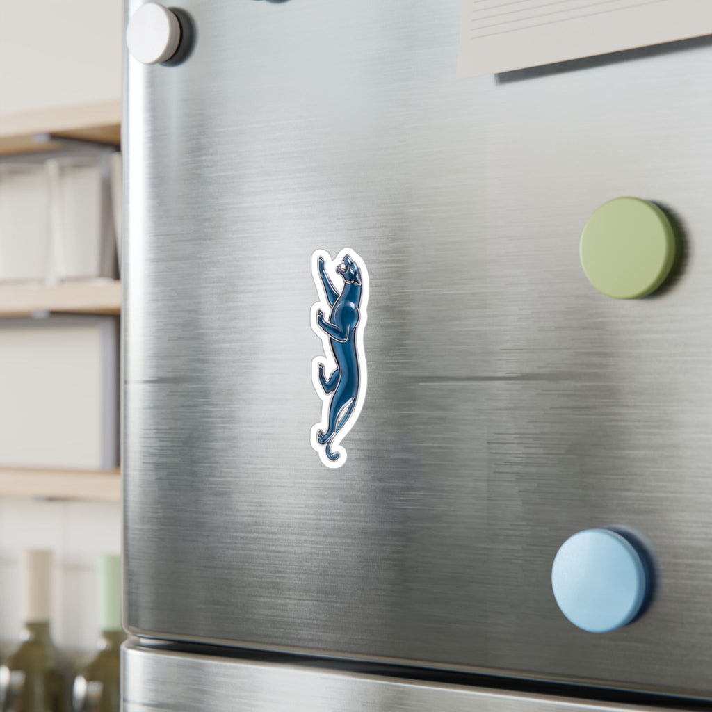 Blue Climbing Panther Sticker — Kiss-Cut Vinyl Decal for Laptops, Water Bottles & Windows