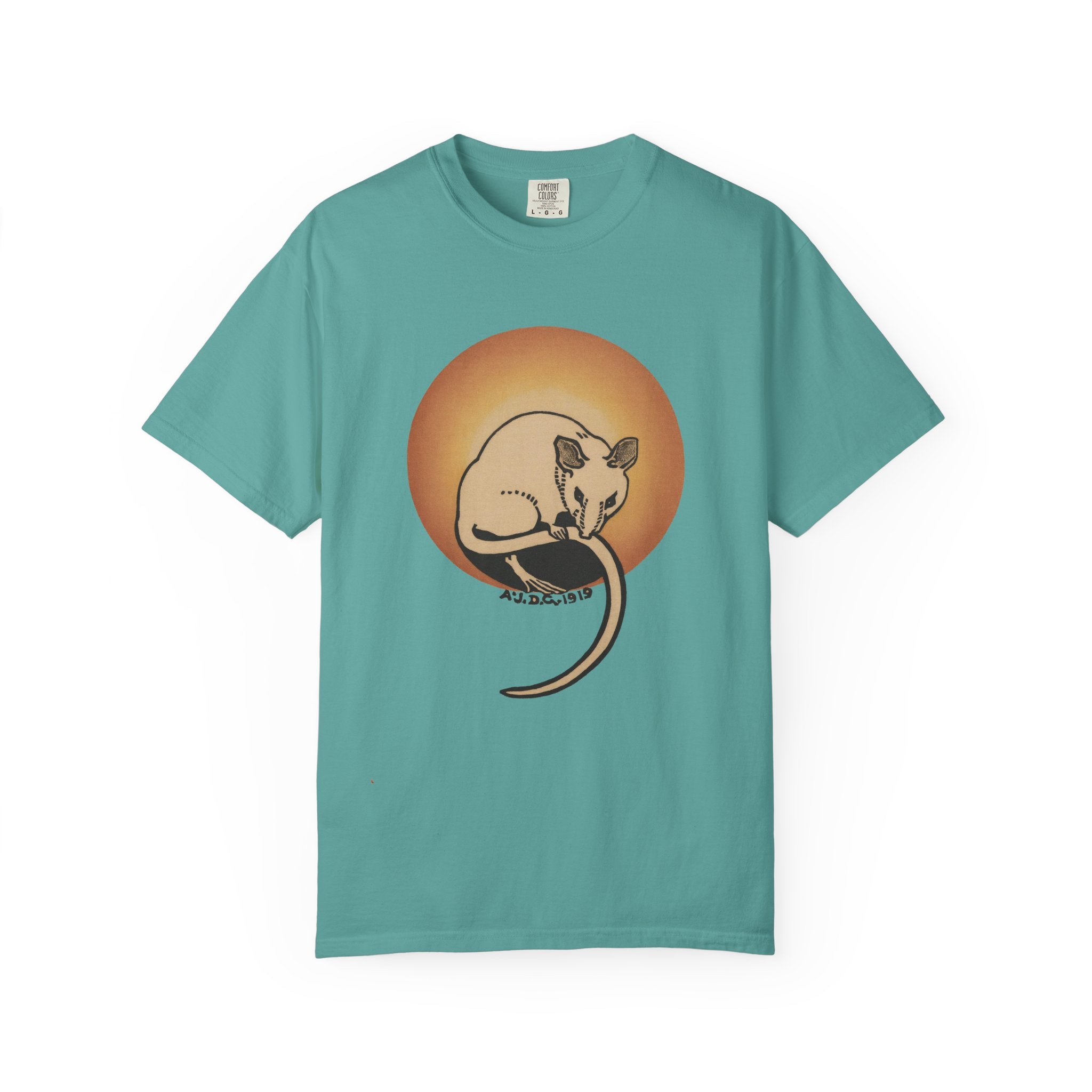 Sleeping Rat Graphic T-Shirt — Vintage Sunset Rodent Tee