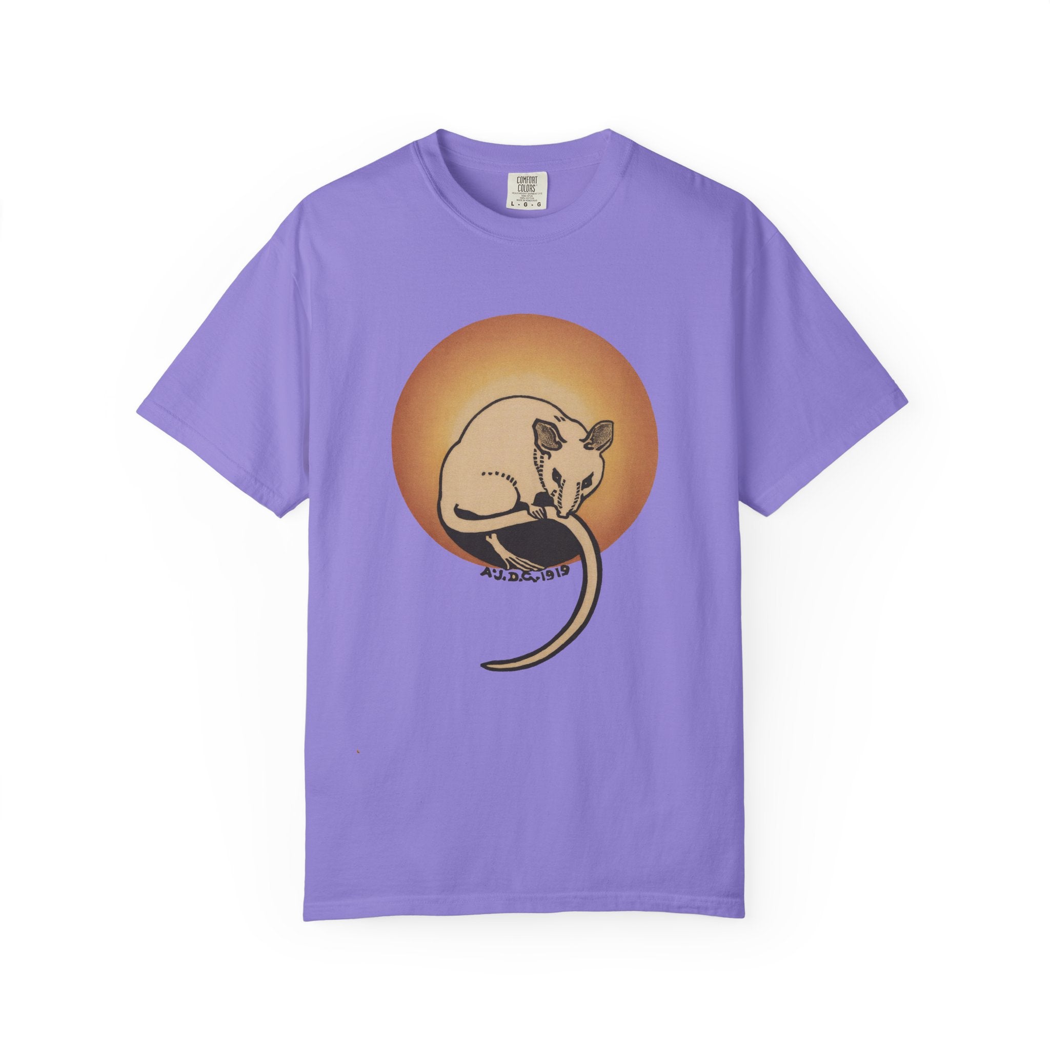 Sleeping Rat Graphic T-Shirt — Vintage Sunset Rodent Tee