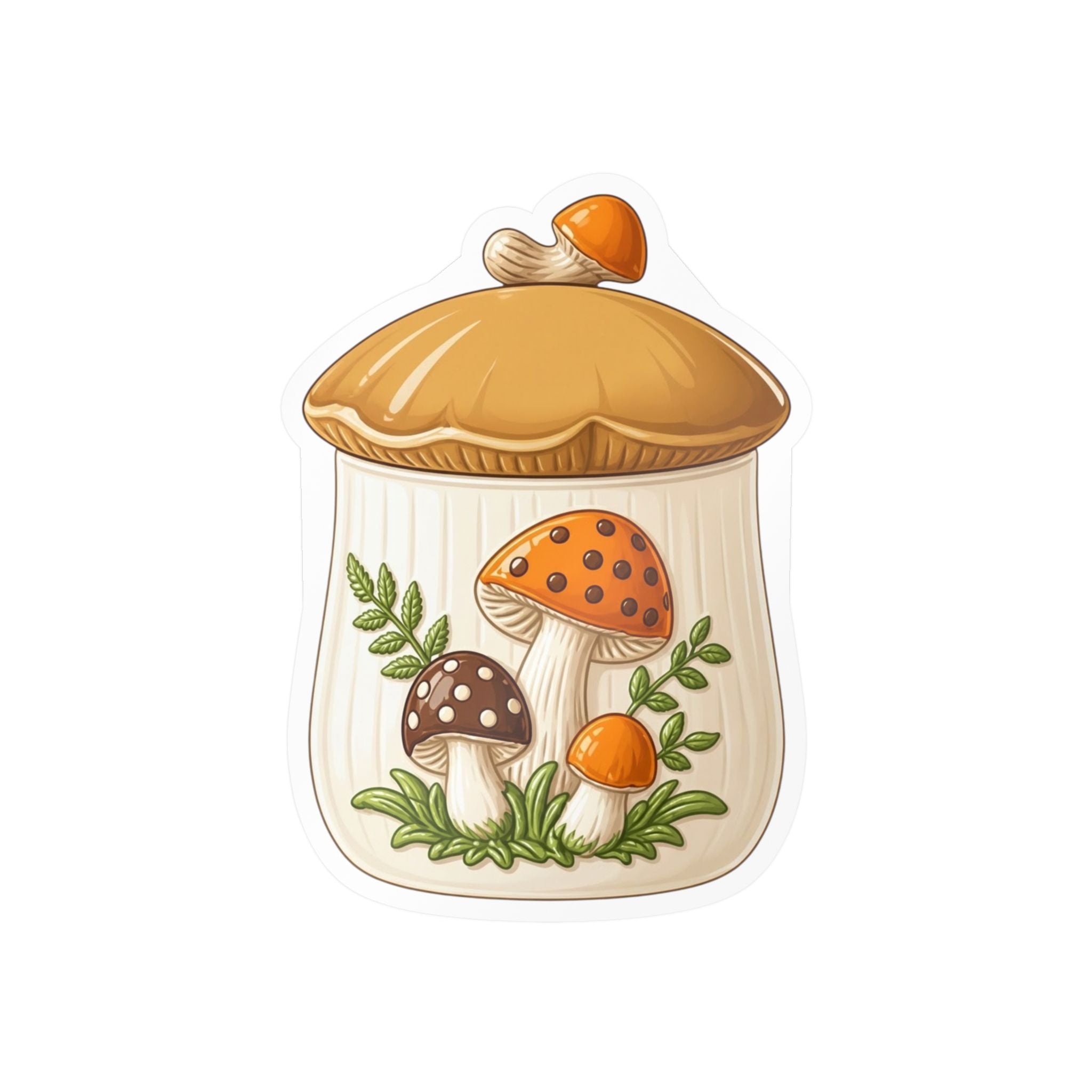Mushroom Jar Vinyl Sticker — Kiss-Cut Mushroom Decal for Laptops, Water Bottles & Windows