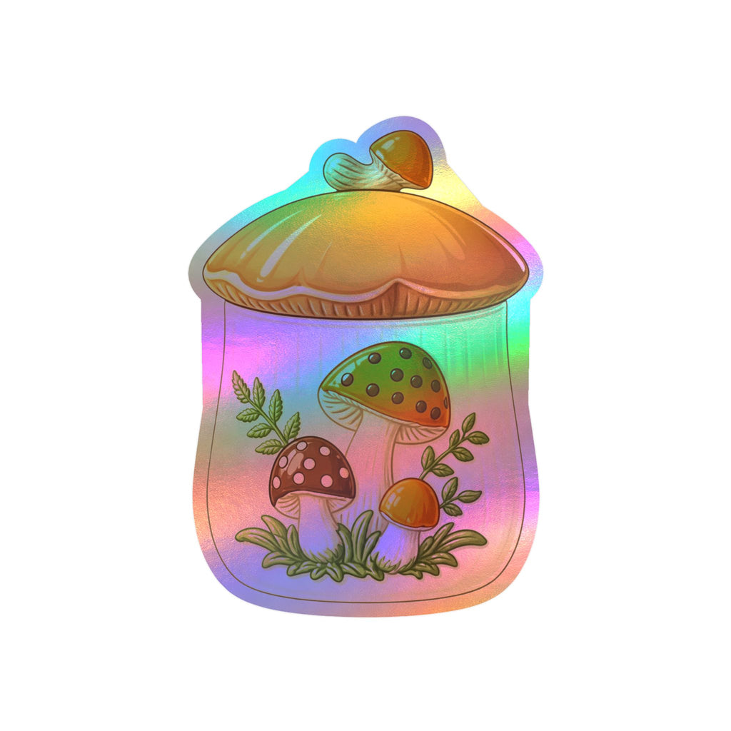 Mushroom Jar Vinyl Sticker — Kiss-Cut Mushroom Decal for Laptops, Water Bottles & Windows