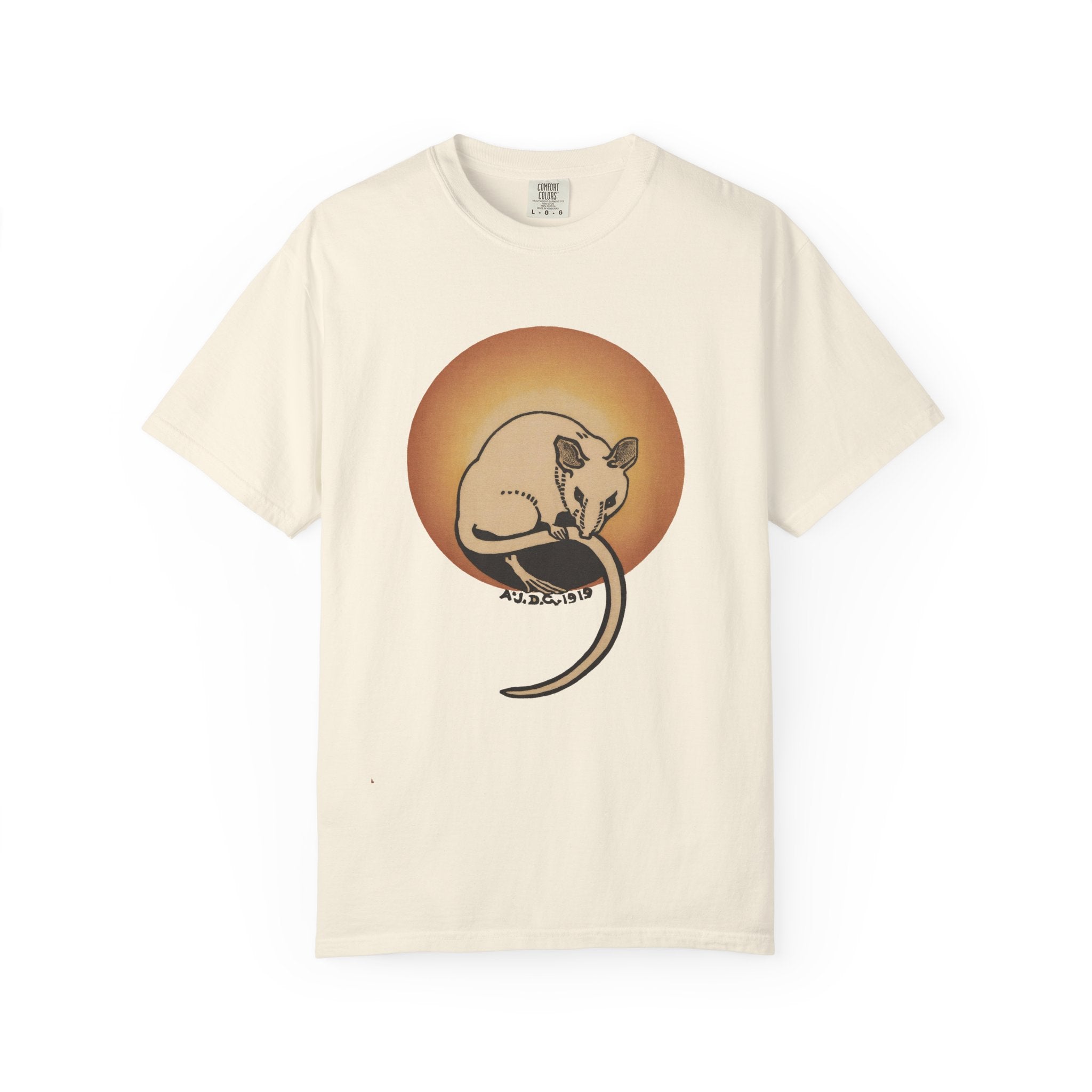 Sleeping Rat Graphic T-Shirt — Vintage Sunset Rodent Tee