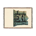 Skull Castle Woven Blanket — Gothic Medieval Throw for Home Decor