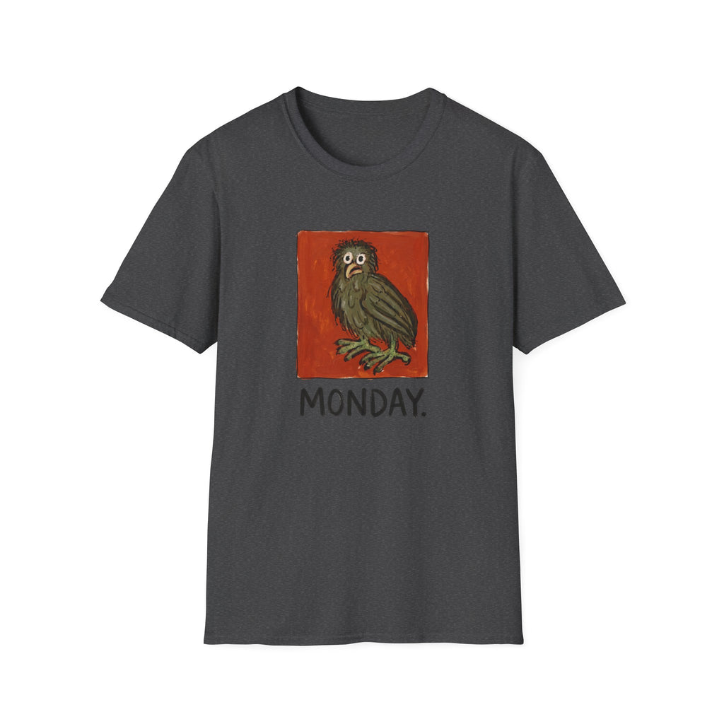 Monday Owl T‑Shirt – Funny Moody Bird Graphic Tee