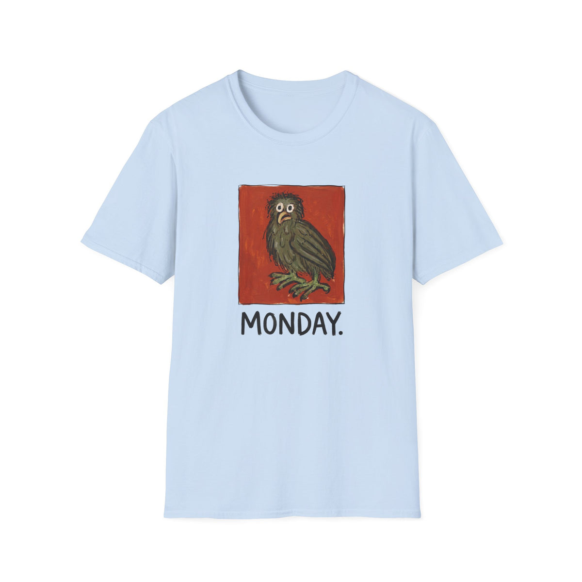 Monday Owl T‑Shirt – Funny Moody Bird Graphic Tee