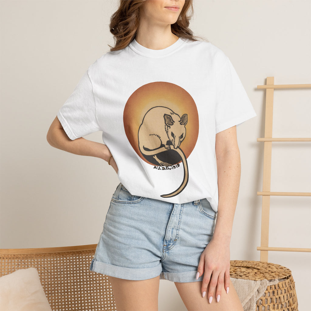 Sleeping Rat Graphic T-Shirt — Vintage Sunset Rodent Tee