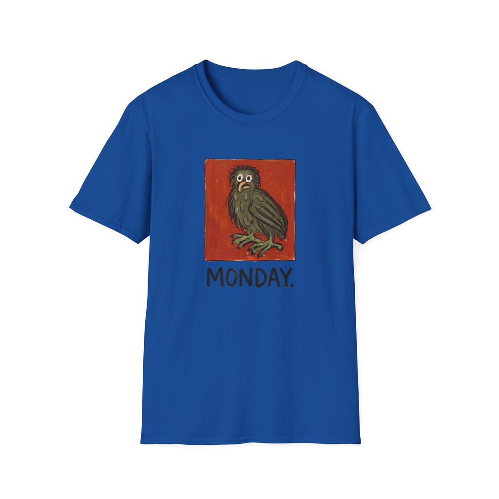Monday Owl T‑Shirt – Funny Moody Bird Graphic Tee