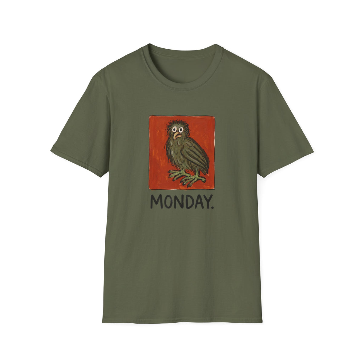 Monday Owl T‑Shirt – Funny Moody Bird Graphic Tee