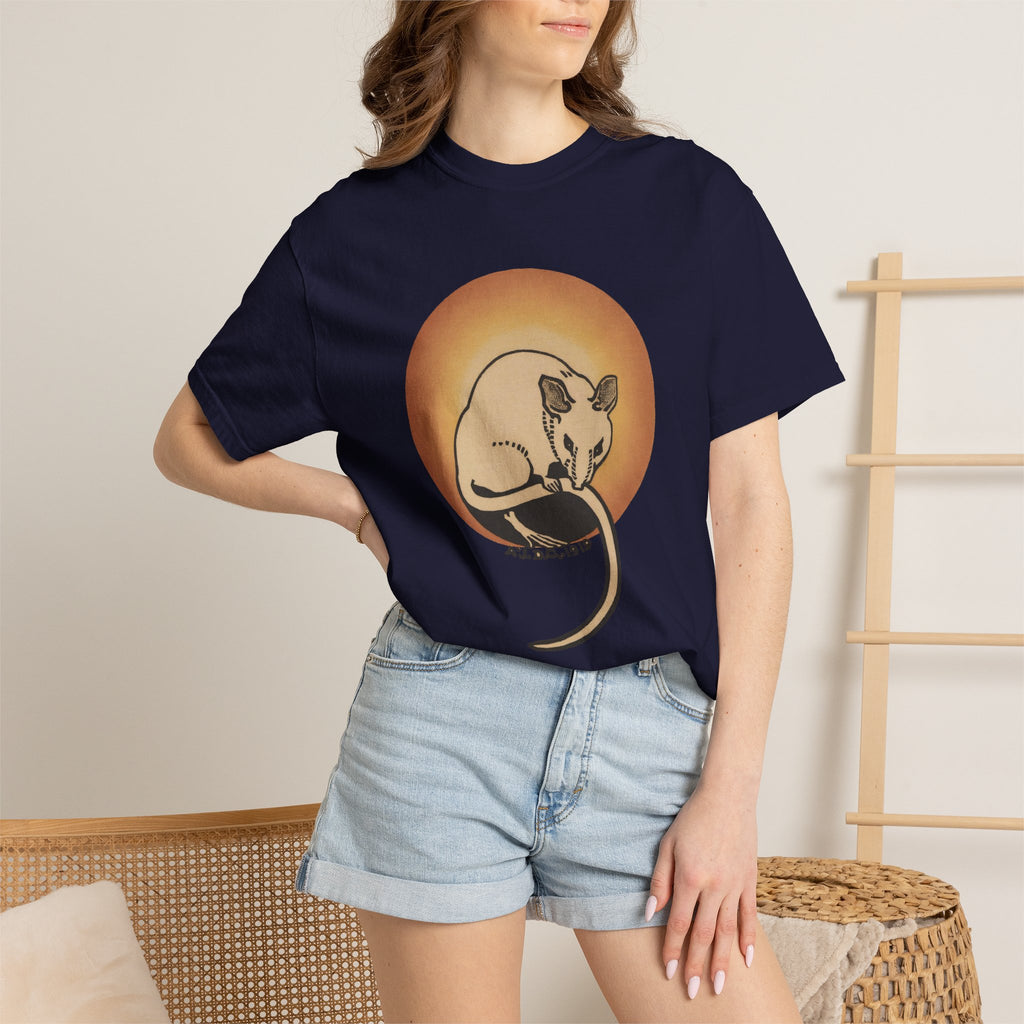 Sleeping Rat Graphic T-Shirt — Vintage Sunset Rodent Tee