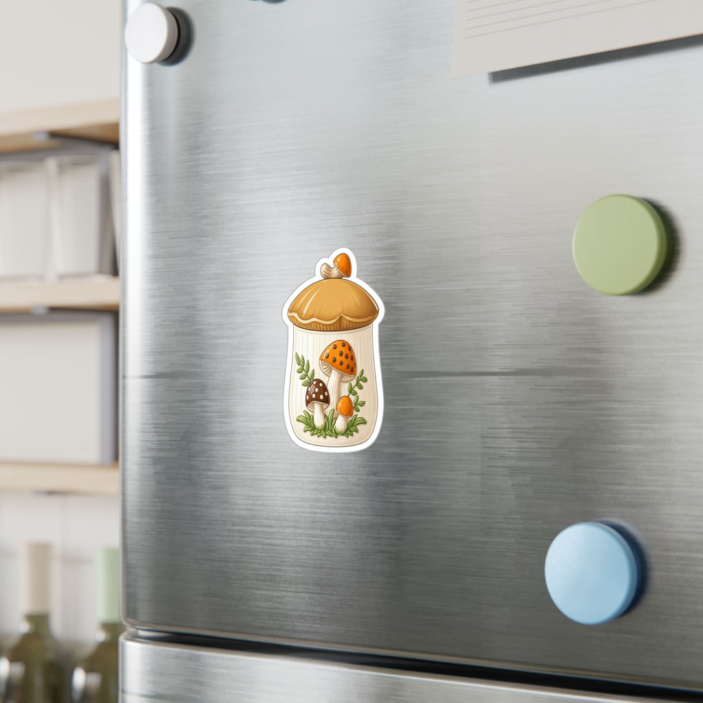Mushroom Jar Vinyl Sticker — Kiss-Cut Mushroom Decal for Laptops, Water Bottles & Windows