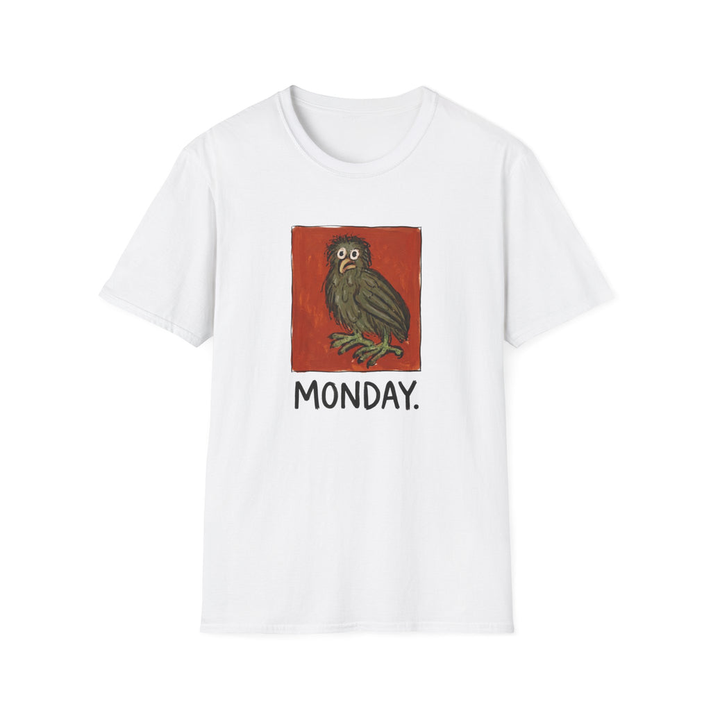 Monday Owl T‑Shirt – Funny Moody Bird Graphic Tee
