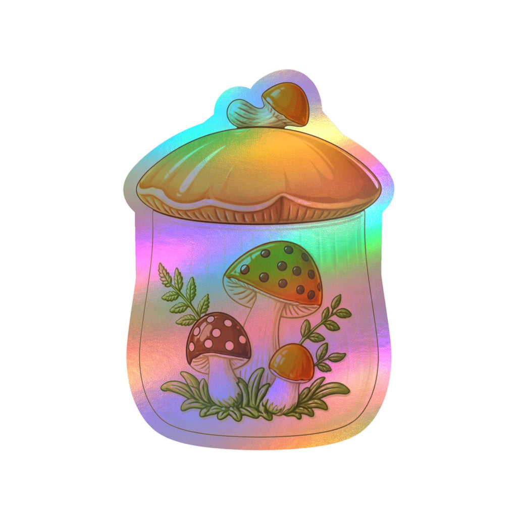 Mushroom Jar Vinyl Sticker — Kiss-Cut Mushroom Decal for Laptops, Water Bottles & Windows