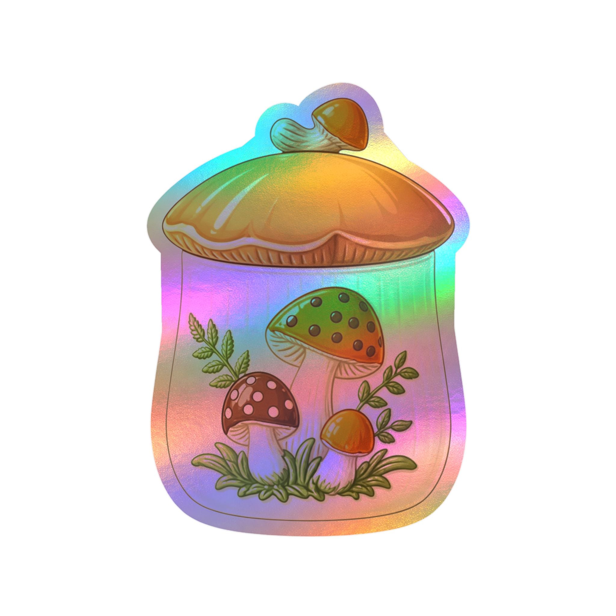 Mushroom Jar Vinyl Sticker — Kiss-Cut Mushroom Decal for Laptops, Water Bottles & Windows