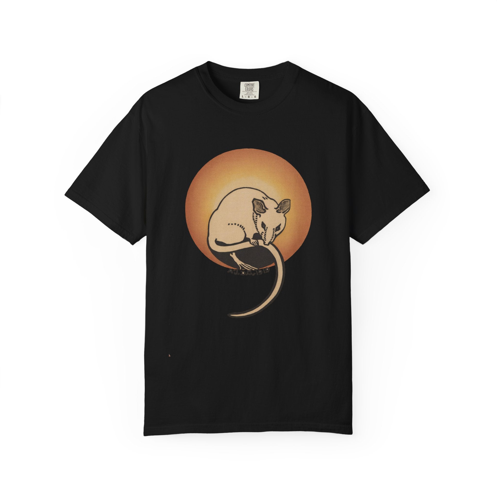 Sleeping Rat Graphic T-Shirt — Vintage Sunset Rodent Tee