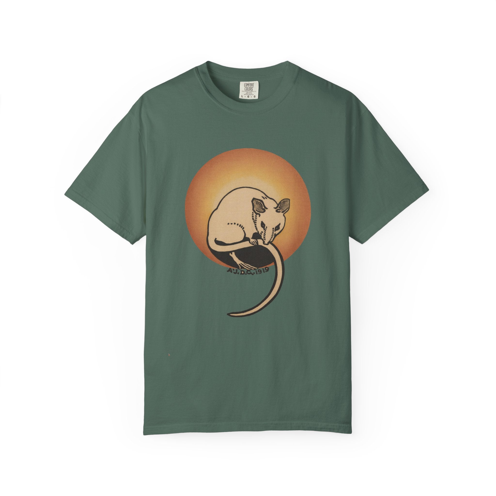 Sleeping Rat Graphic T-Shirt — Vintage Sunset Rodent Tee
