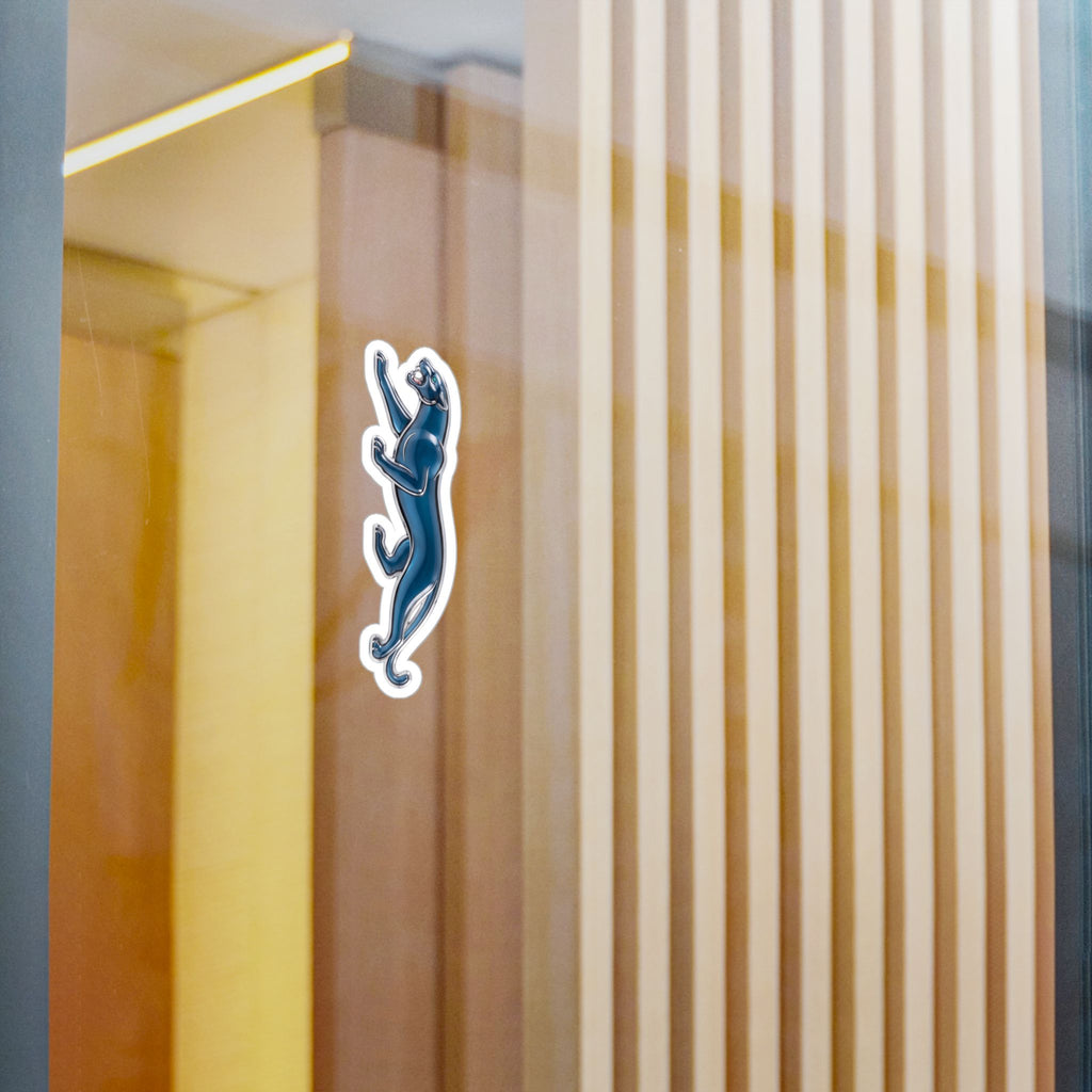 Blue Climbing Panther Sticker — Kiss-Cut Vinyl Decal for Laptops, Water Bottles & Windows