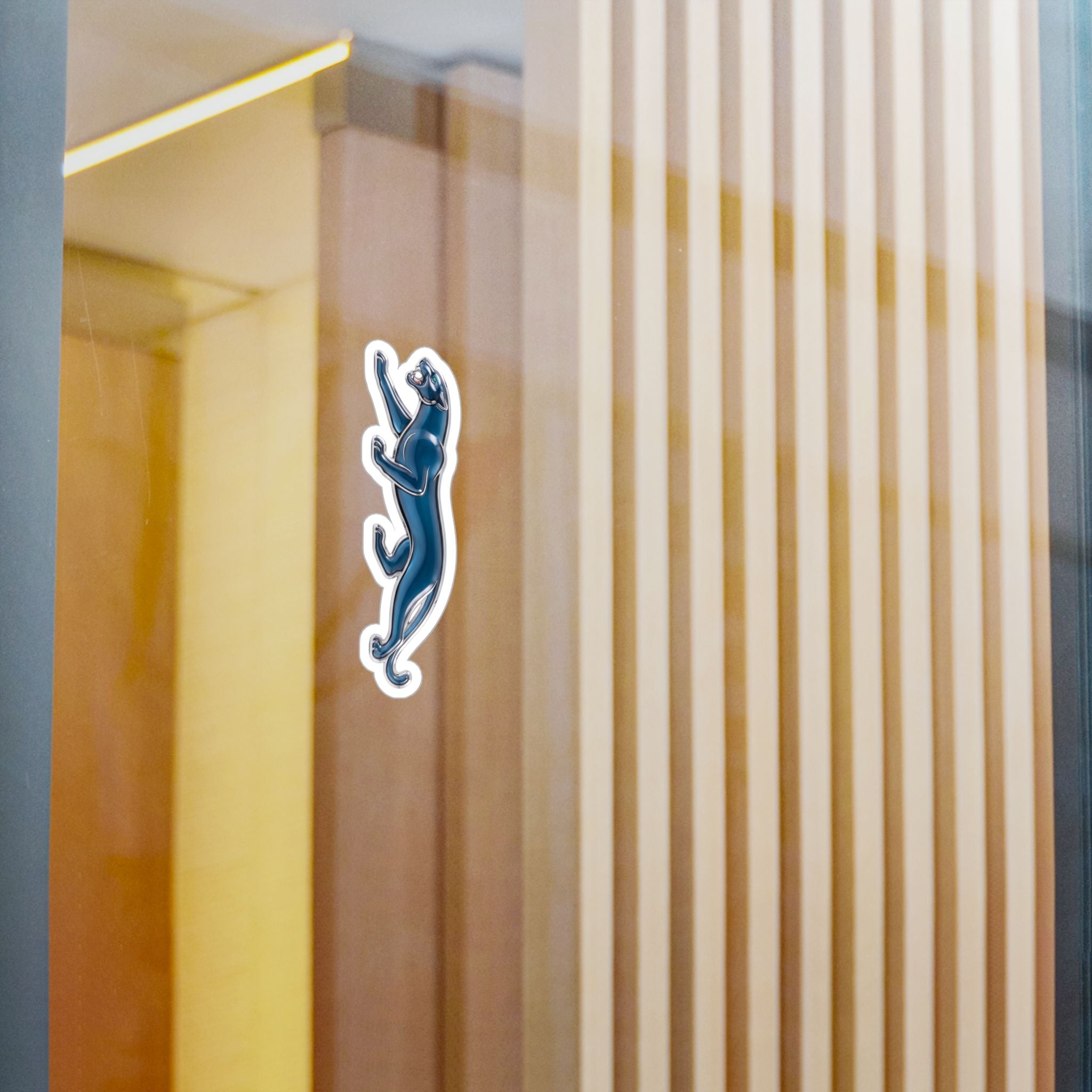 Blue Climbing Panther Sticker — Kiss-Cut Vinyl Decal for Laptops, Water Bottles & Windows