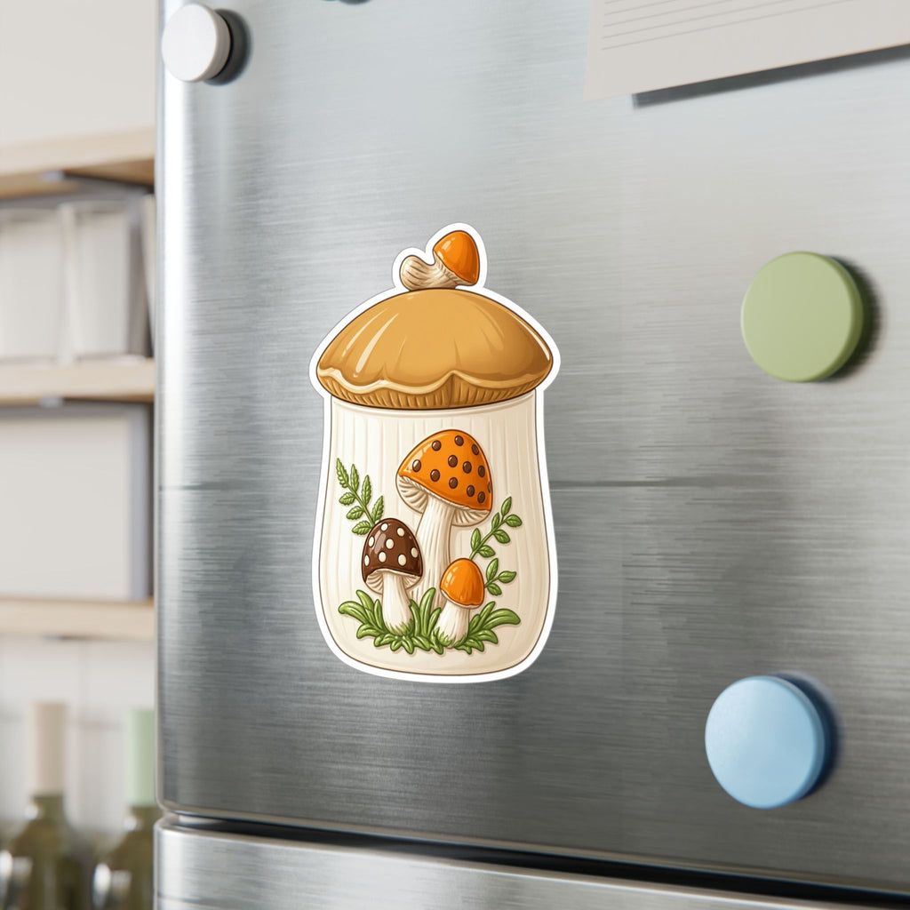 Mushroom Jar Vinyl Sticker — Kiss-Cut Mushroom Decal for Laptops, Water Bottles & Windows
