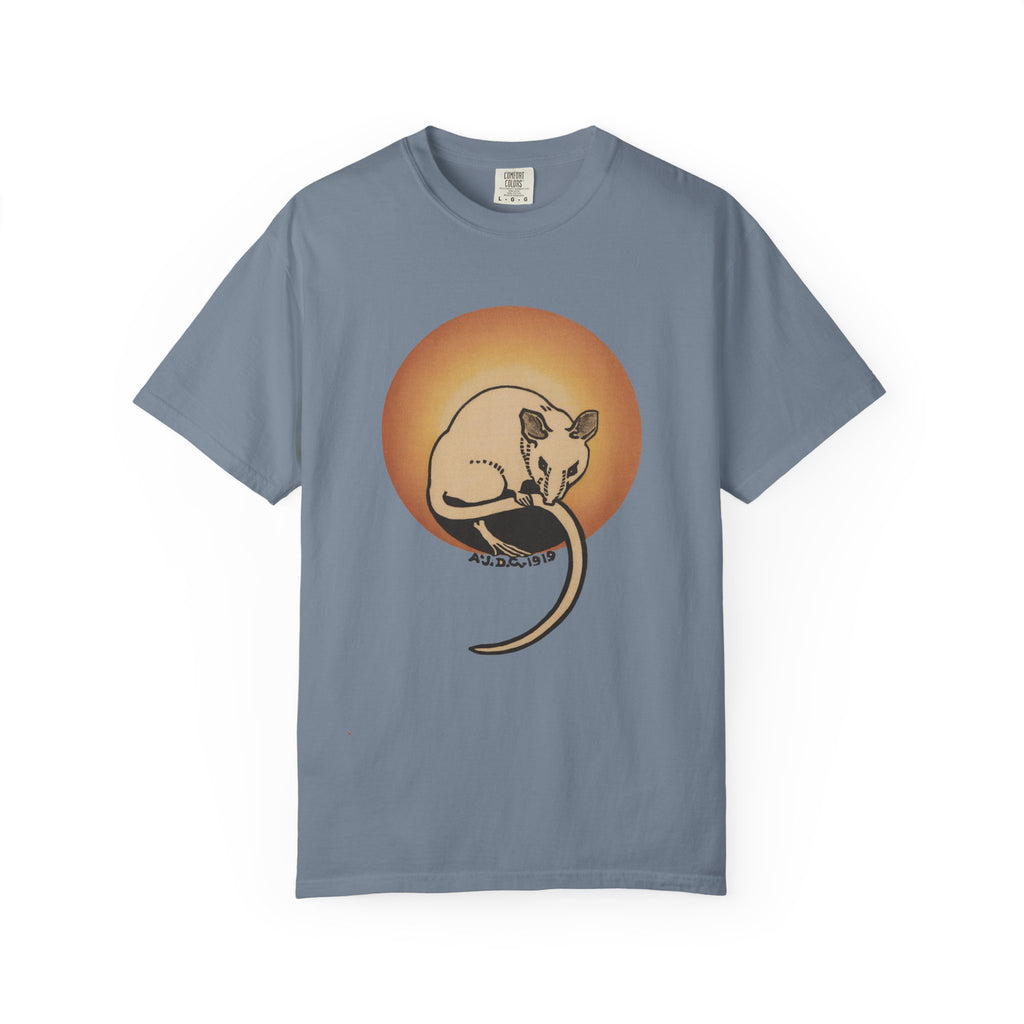 Sleeping Rat Graphic T-Shirt — Vintage Sunset Rodent Tee