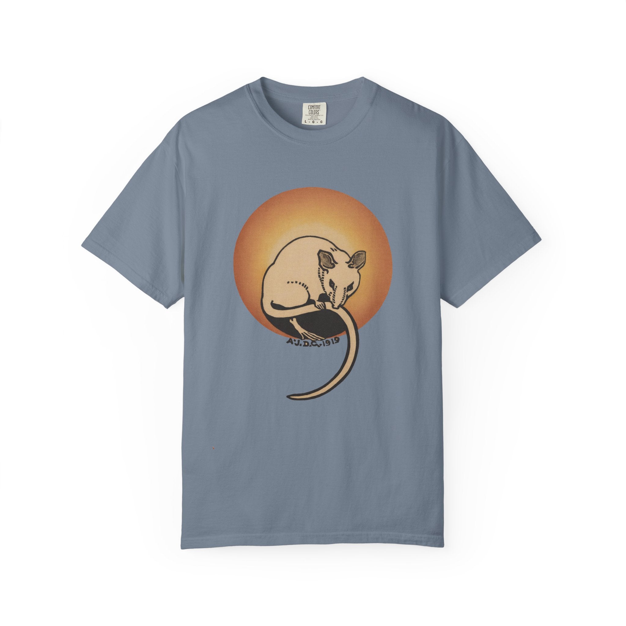 Sleeping Rat Graphic T-Shirt — Vintage Sunset Rodent Tee
