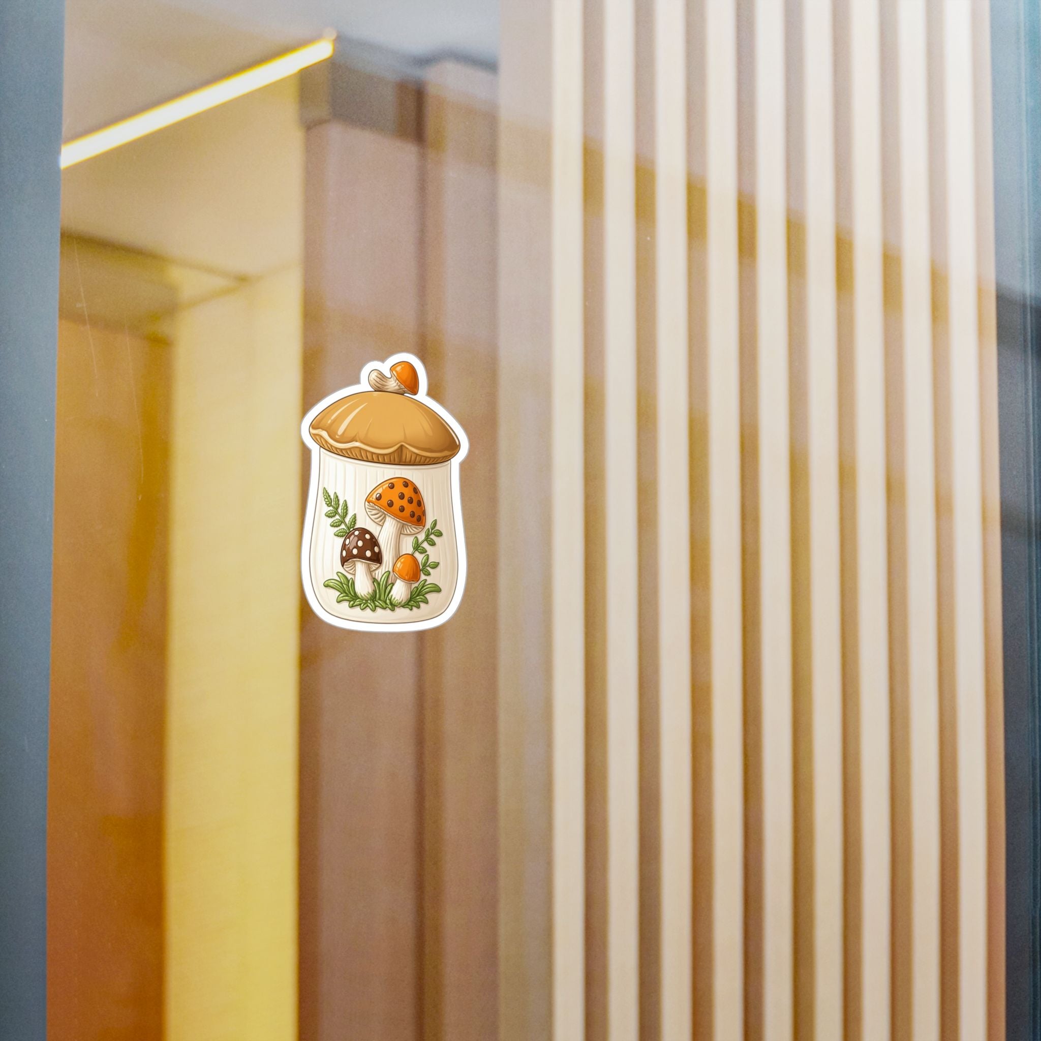 Mushroom Jar Vinyl Sticker — Kiss-Cut Mushroom Decal for Laptops, Water Bottles & Windows