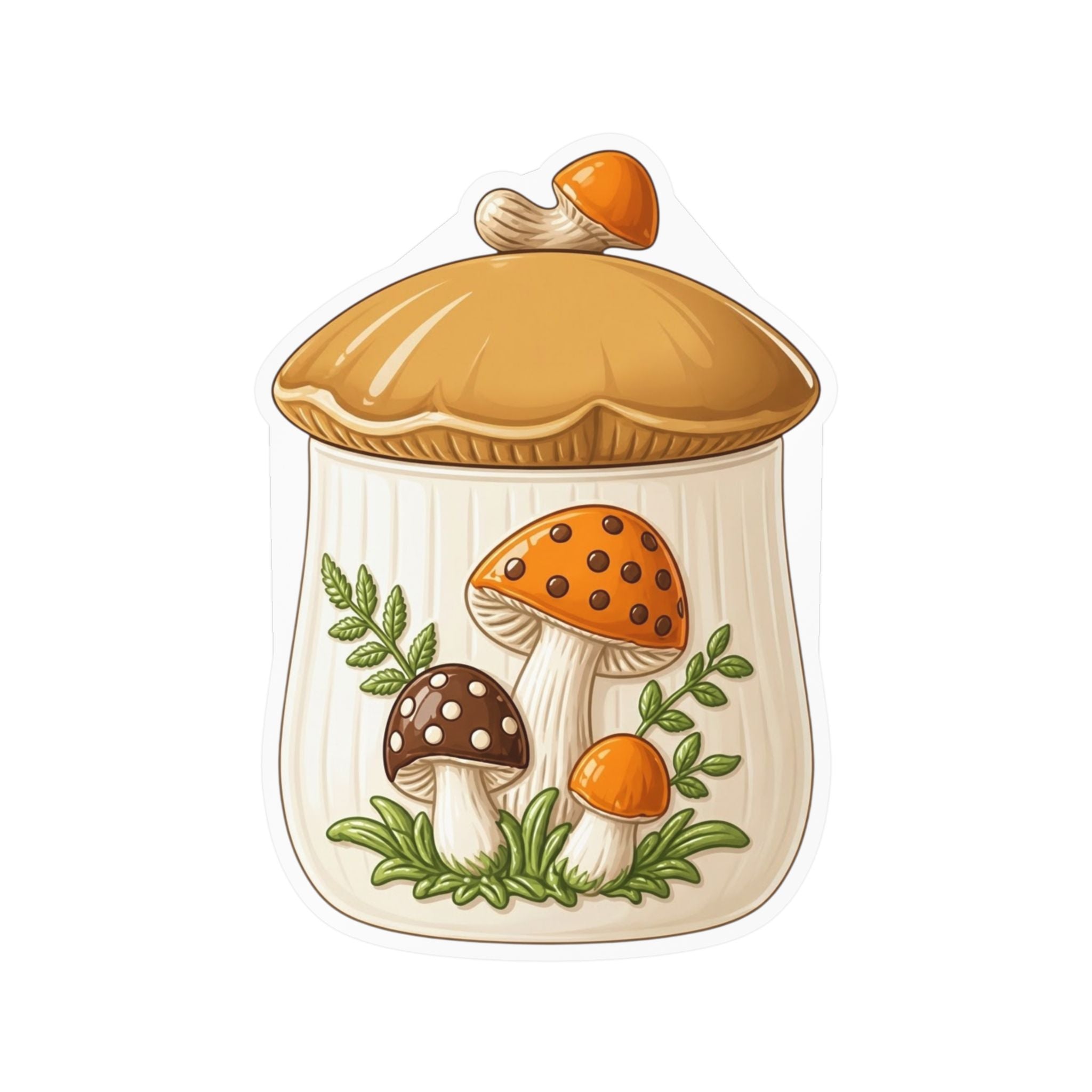 Mushroom Jar Vinyl Sticker — Kiss-Cut Mushroom Decal for Laptops, Water Bottles & Windows