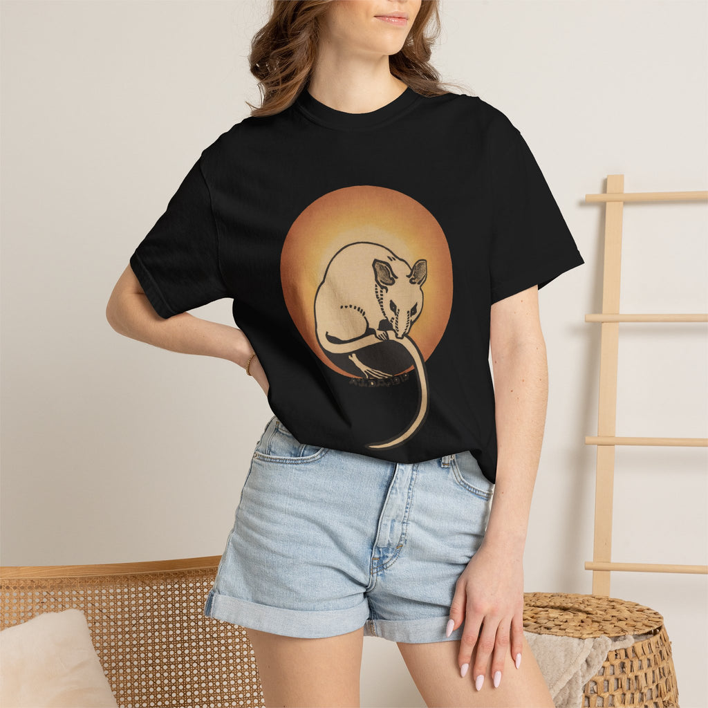 Sleeping Rat Graphic T-Shirt — Vintage Sunset Rodent Tee