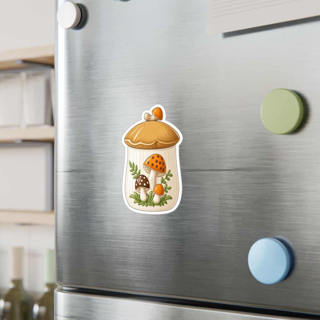 Mushroom Jar Vinyl Sticker — Kiss-Cut Mushroom Decal for Laptops, Water Bottles & Windows