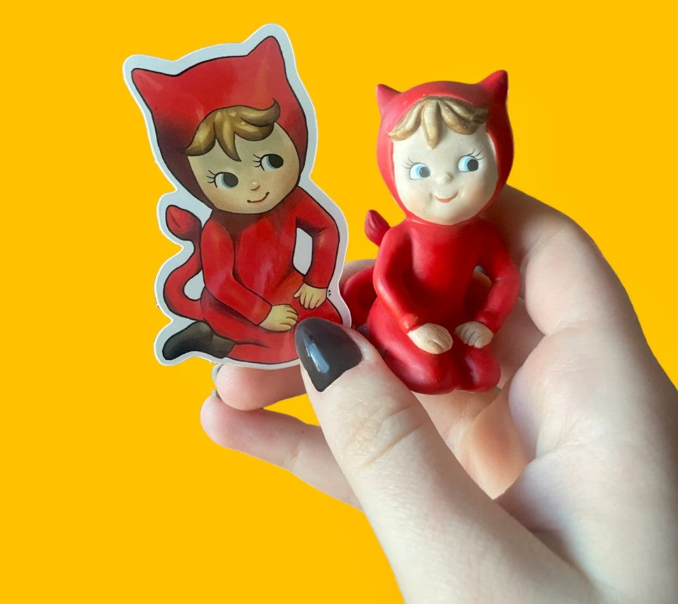Little Devil Baby Keychain — Vintage Kitsch Collectible