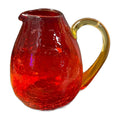 Amberina Crackle Glass Pitcher — Glows Under UV Blacklight