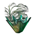 BLENKO Teal Green Textured Art Glass Sculptural VASE BOWL