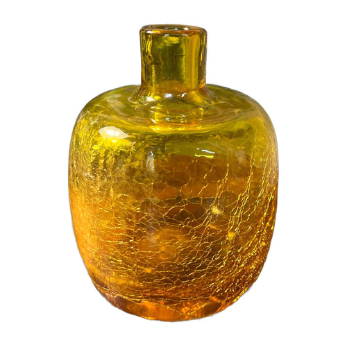 Blenko Yellow Crackle Vase 6424