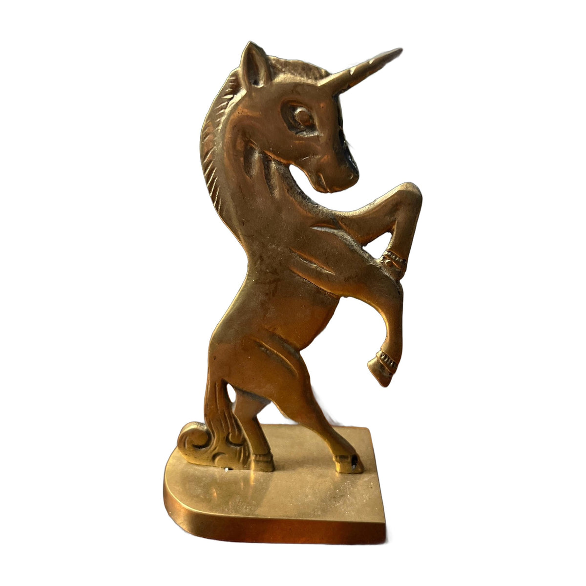 Brass Unicorn Figurine 7 5/8" high Vintage