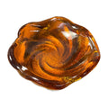 Fenton Heavy Glass Trinket Dish, Amber Honey Swirl, Excellent