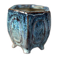 Handmade Ceramin Blue and brown Drip glaze planter