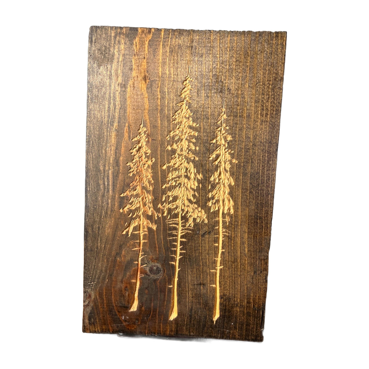 Handmade Rustic Pine Tree Decor Wood Block Farmhouse Nature Art