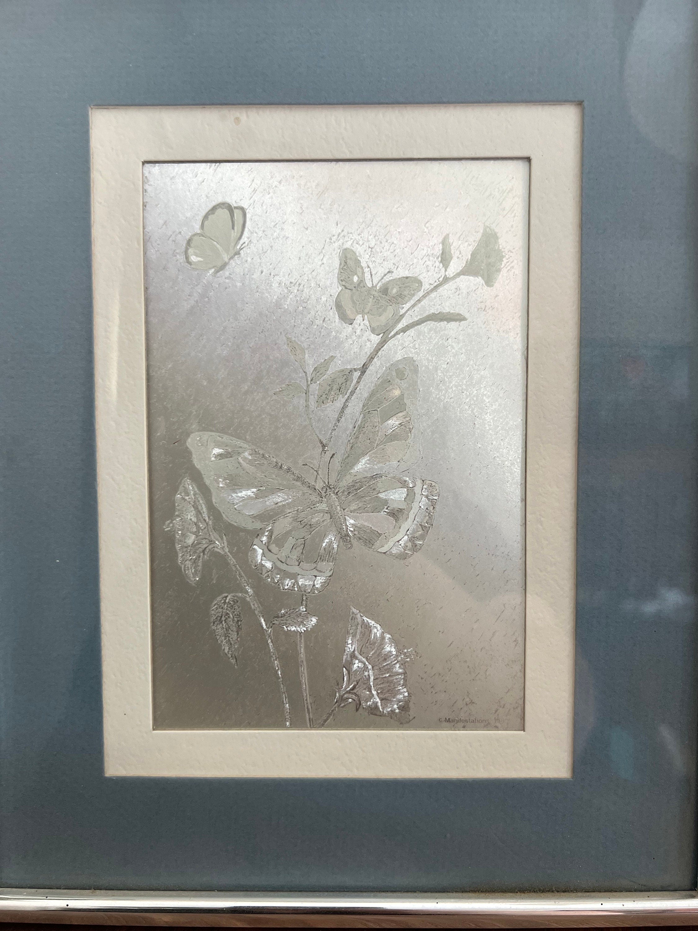 Manifestations Gold Butterfly Framed Wall Art Optical Illusionary Authentic